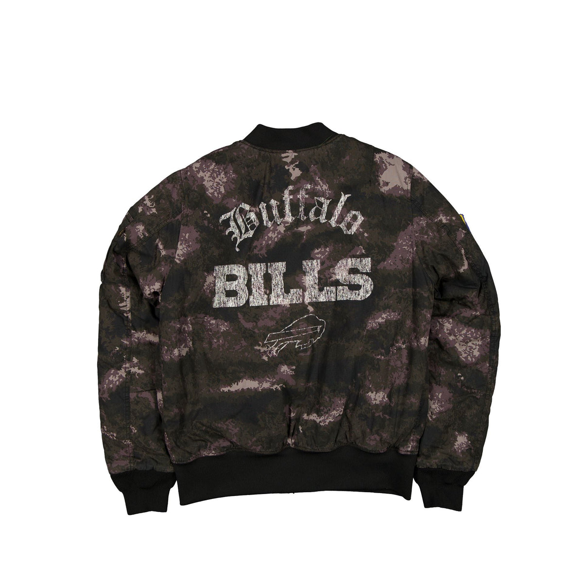 Alpha Industries x Buffalo Bills Black Camo MA-1 Bomber Jacket