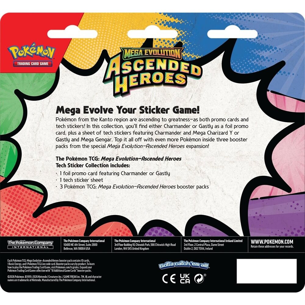 🔥2026 Christmas Gift🎄: Mega Evolution - Ascended Heroes Tech Sticker Collection (Gastly)