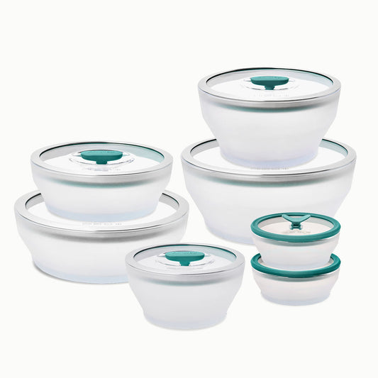 14-Piece Glass Round Dish Set