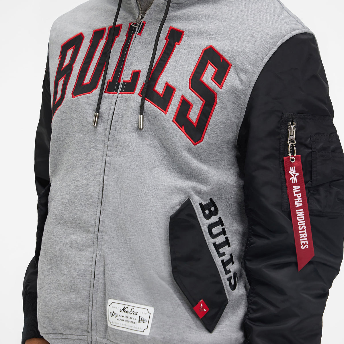 Alpha Industries x Toronto Raptors Gray MA-1 Full Zip Fleece Jacket