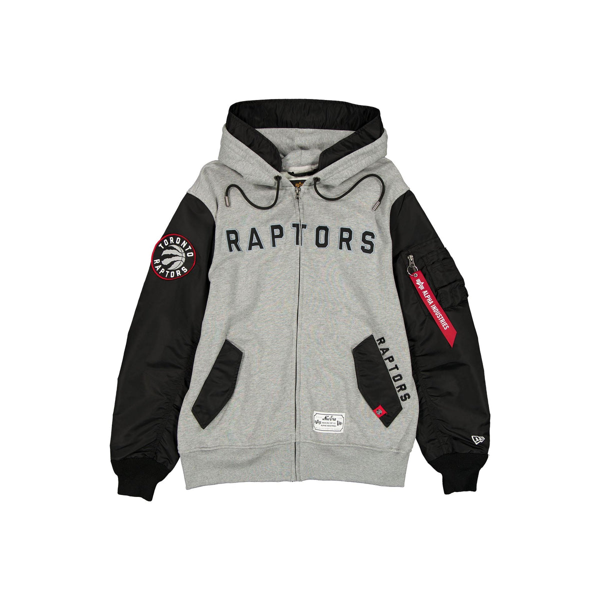 Alpha Industries x Toronto Raptors Gray MA-1 Full Zip Fleece Jacket