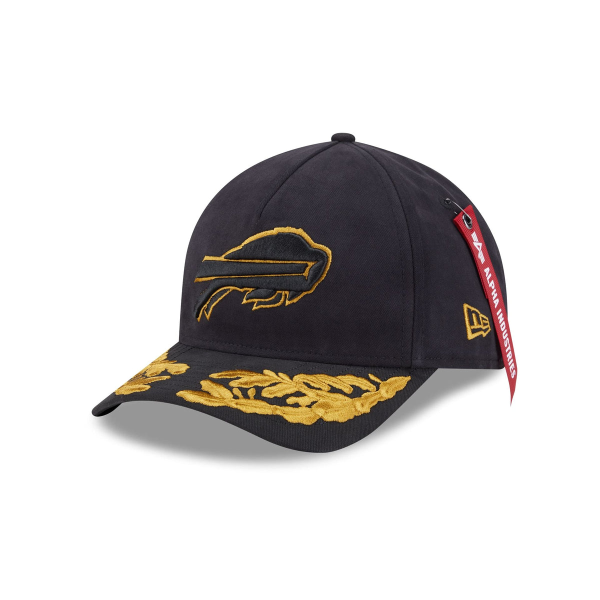 Alpha Industries x Buffalo Bills Black 9FORTY M-Crown A-Frame Snapback Hat