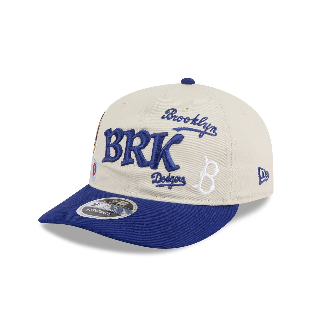 Brooklyn Dodgers Scattered Patches Retro Crown 9FIFTY Snapback Hat