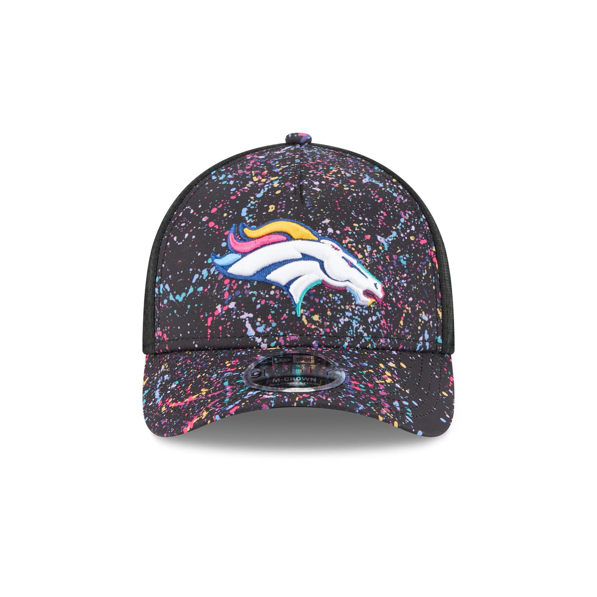 Denver Broncos 2025 Crucial Catch 9FORTY M-Crown A-Frame Trucker Hat