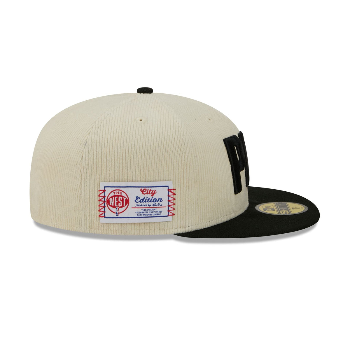 Portland Trail Blazers 2025 City Edition Chrome White Corduroy 59FIFTY Fitted Hat