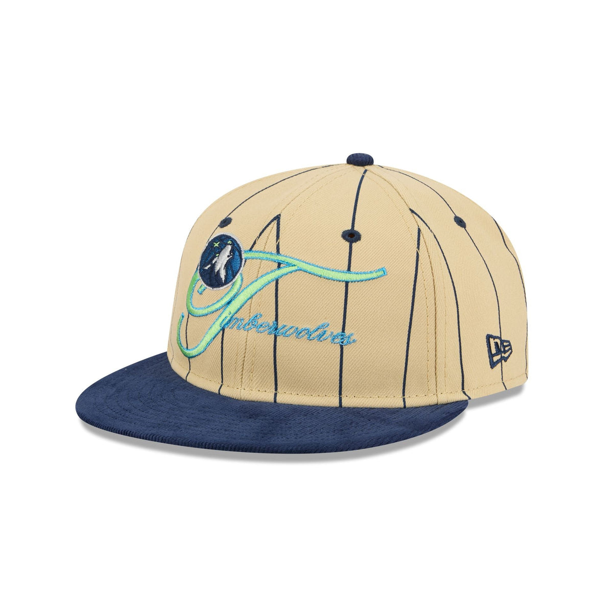 Minnesota Timberwolves Pinstripe Script Retro Crown 9FIFTY Adjustable Hat