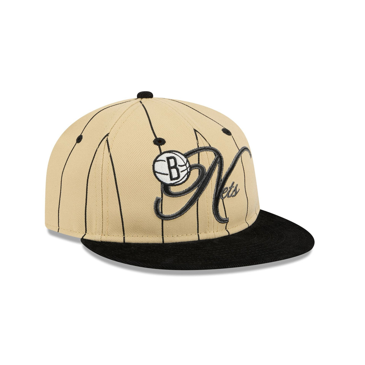 Brooklyn Nets Pinstripe Script Retro Crown 9FIFTY Adjustable Hat