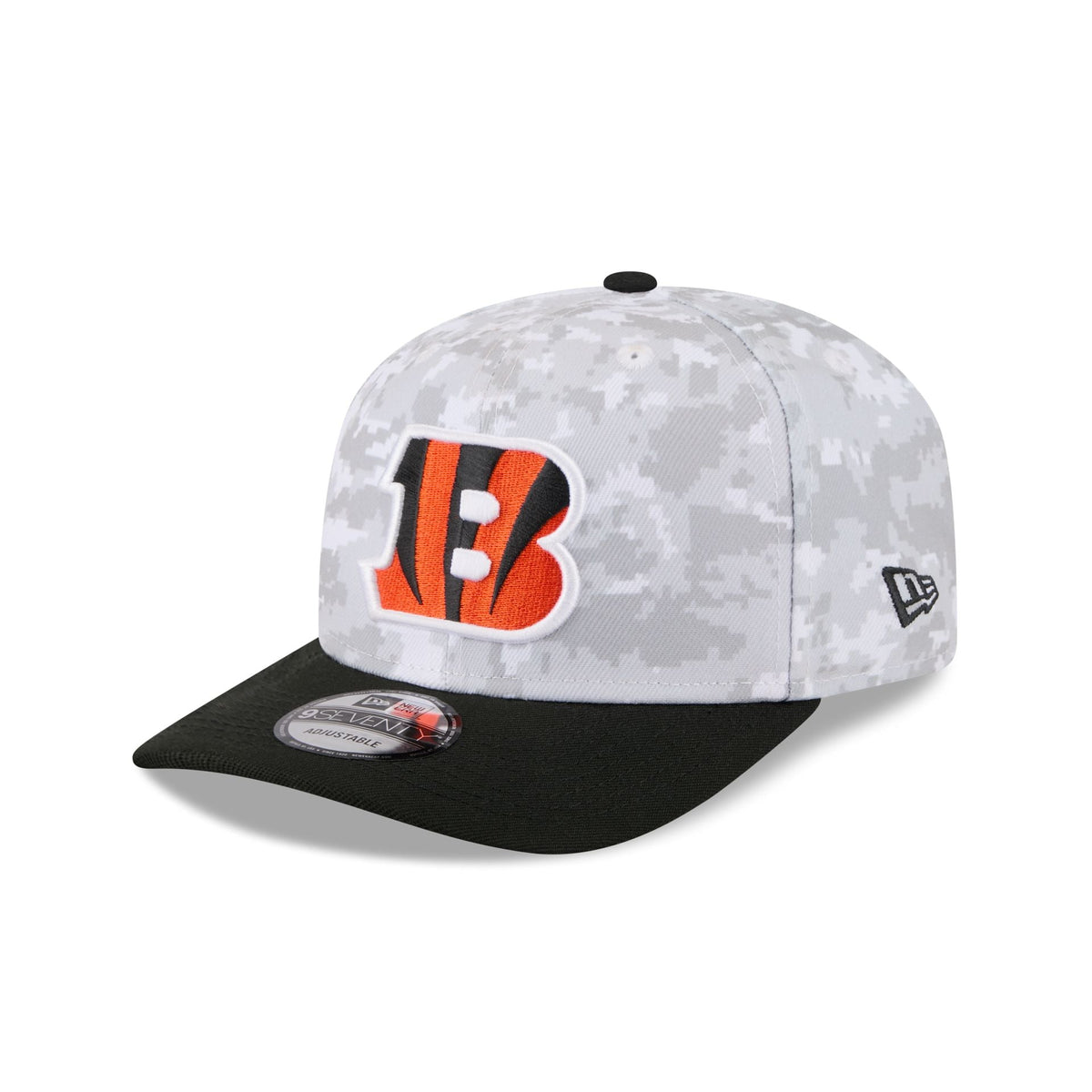 Cincinnati Bengals 2025 Salute to Service Fan Gear 9SEVENTY Stretch-Snap Hat