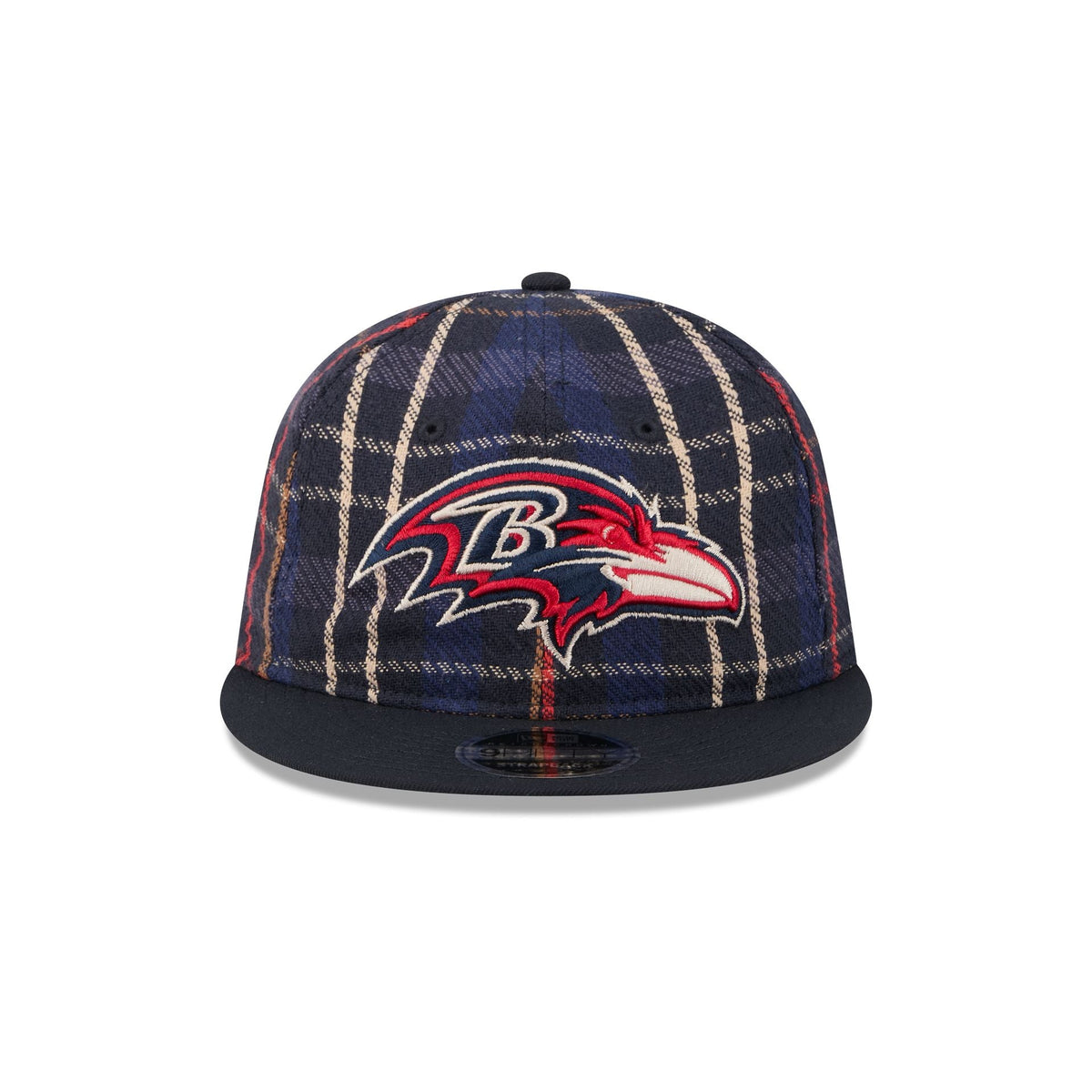 Baltimore Ravens Grunge Plaid Retro Crown 9FIFTY Adjustable Hat