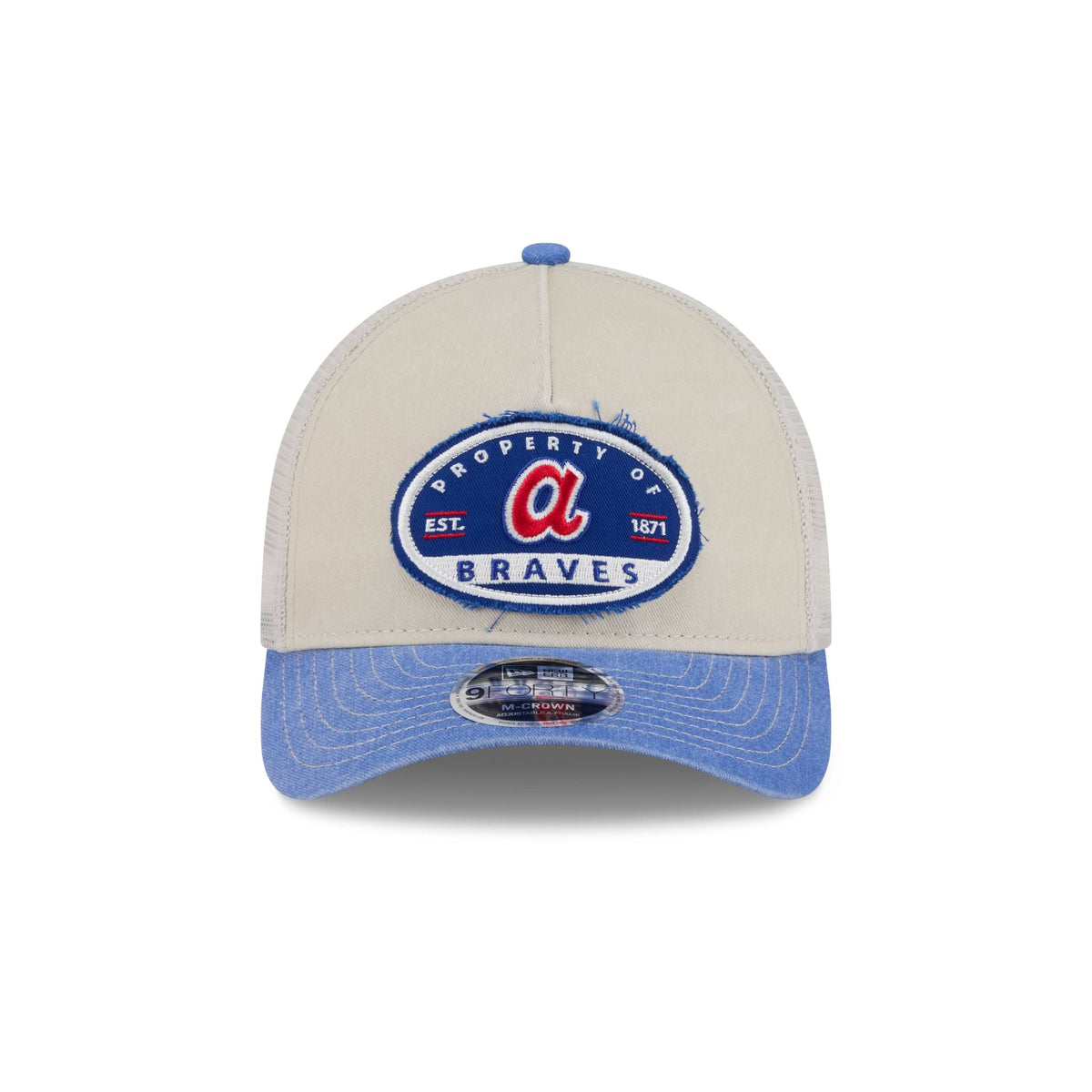 Atlanta Braves Frayed 9FORTY M-Crown A-Frame Trucker Hat