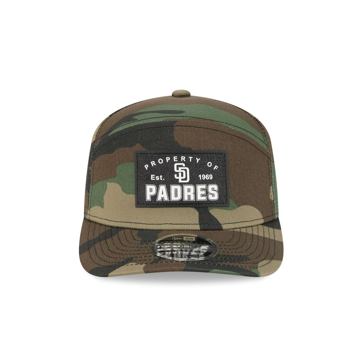 San Diego Padres Property of Patch Camo Split Panel 9SEVENTY Stretch-Snap Hat