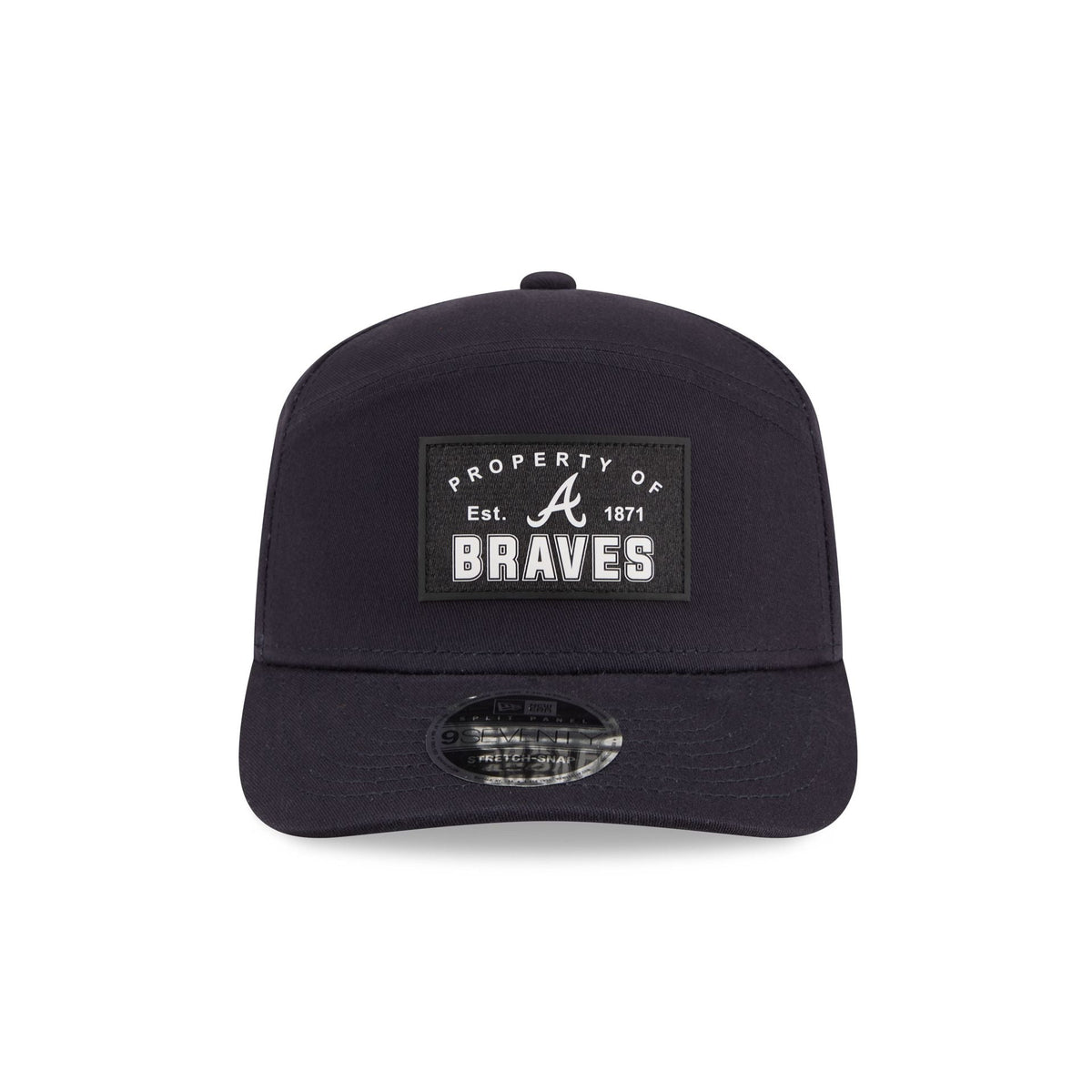 Atlanta Braves Property of Patch Split Panel 9SEVENTY Stretch-Snap Hat