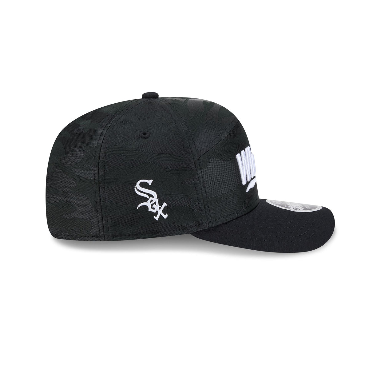 Chicago White Sox Black Camo Split Panel 9SEVENTY Stretch-Snap Hat