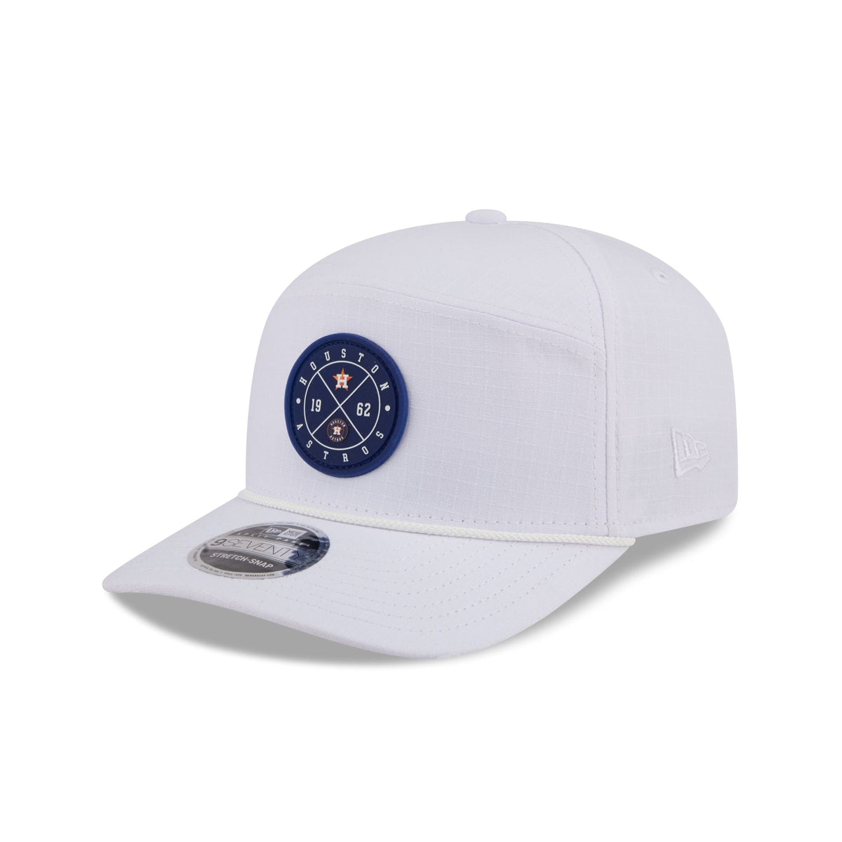 Houston Astros Circle Logo White Split Panel 9SEVENTY Stretch-Snap Hat