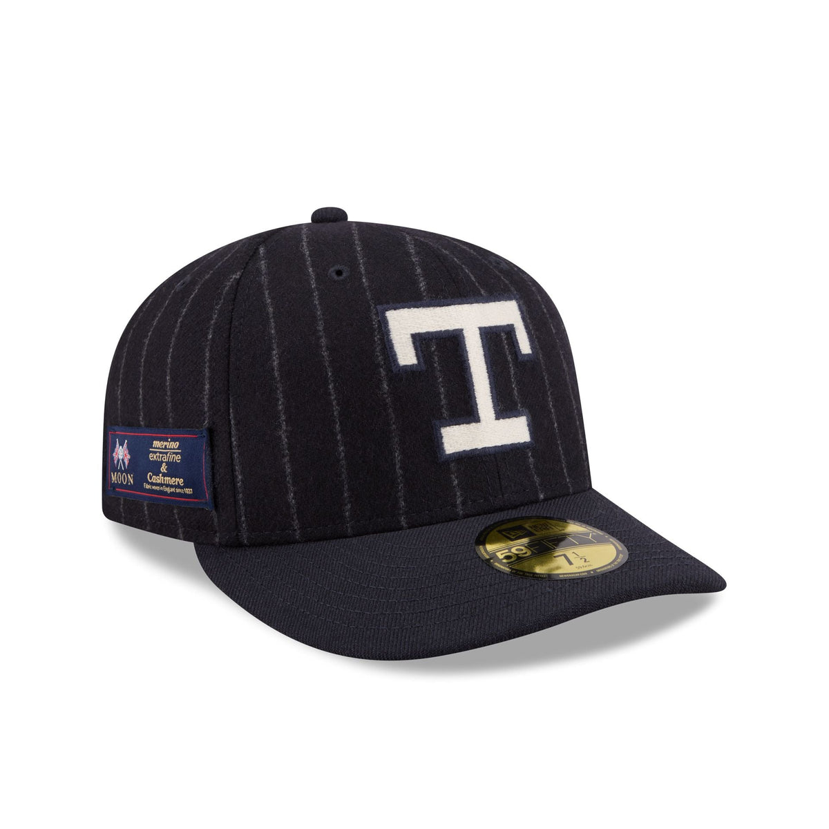 Texas Rangers Pinstripe Merino & Cashmere Moon 59FIFTY Fitted Hat