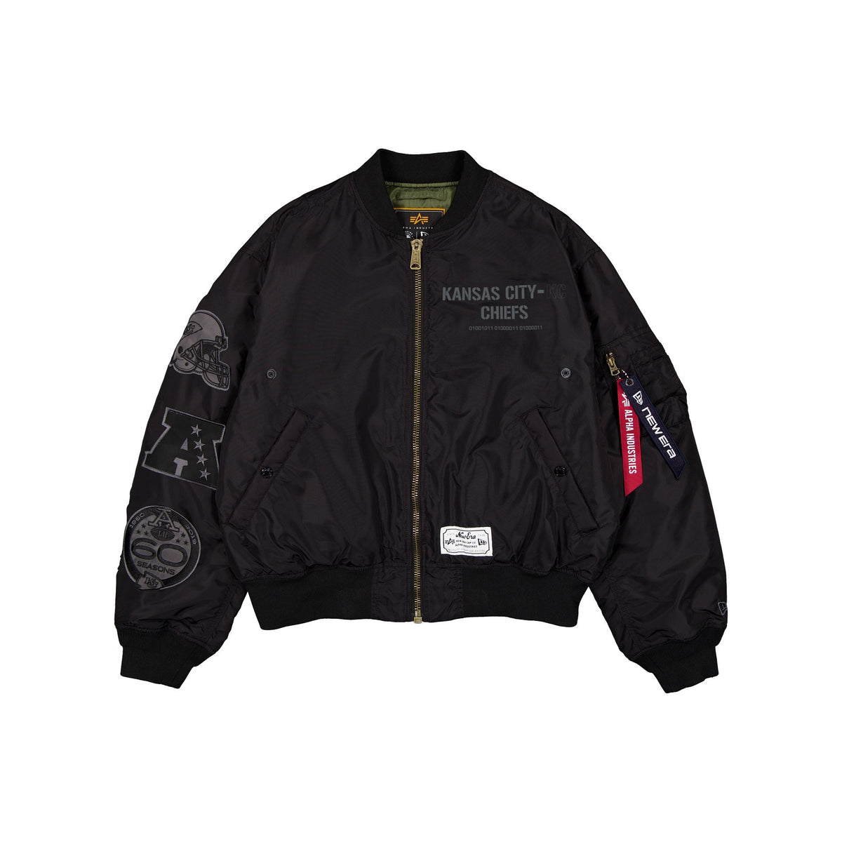 Alpha Industries x Kansas City Chiefs Black 2-in-1 MA-1 Flight Jacket + Vest