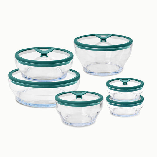 12-Piece Glass Round Dish Set