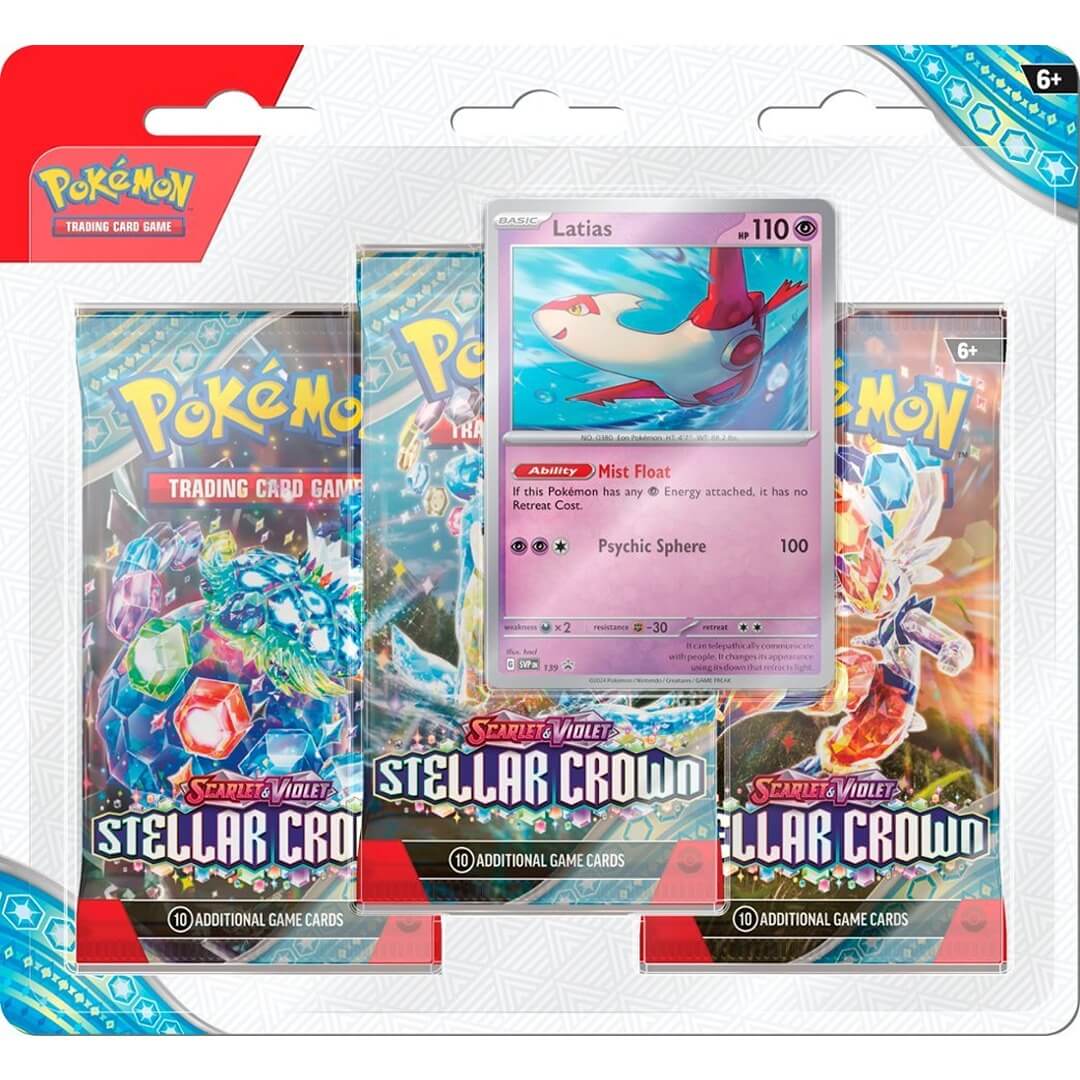 🔥2026 Christmas Gift🎄: Scarlet & Violet - Stellar Crown Three-Booster Pack Blister (Latias)