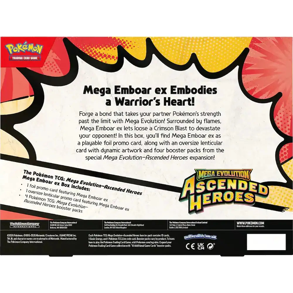 🔥2026 Christmas Gift🎄: Mega Evolution - Ascended Heroes Mega Emboar ex Box