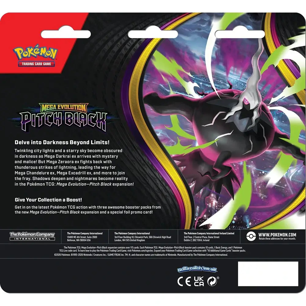 🔥2026 Christmas Gift🎄: Mega Evolution - Pitch Black 3-Pack Blister