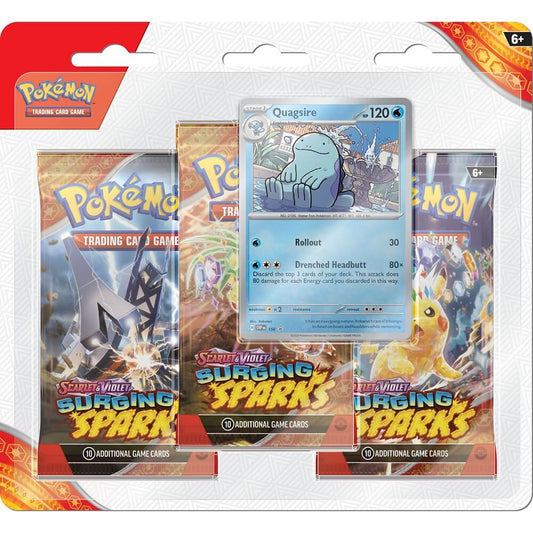 🔥2026 Christmas Gift🎄: Scarlet & Violet - Surging Sparks Three-Booster Pack Blister (Quagsire)